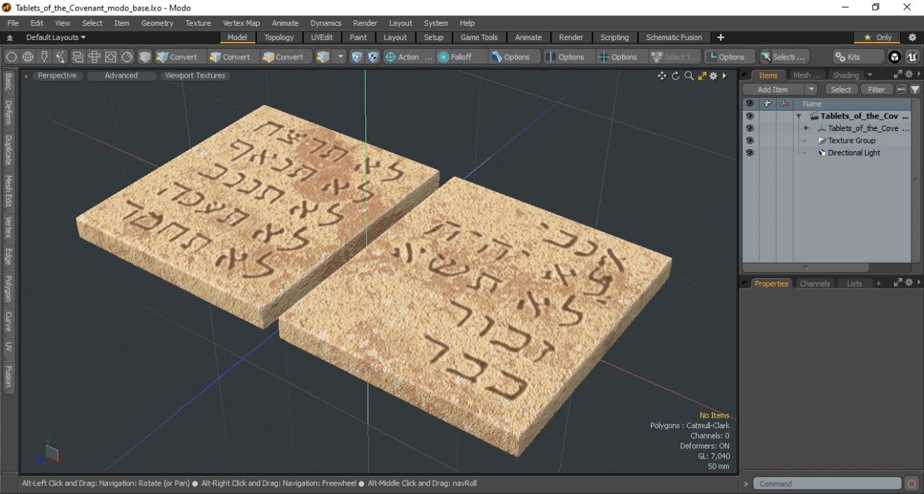 3D Tablets of the Covenant model