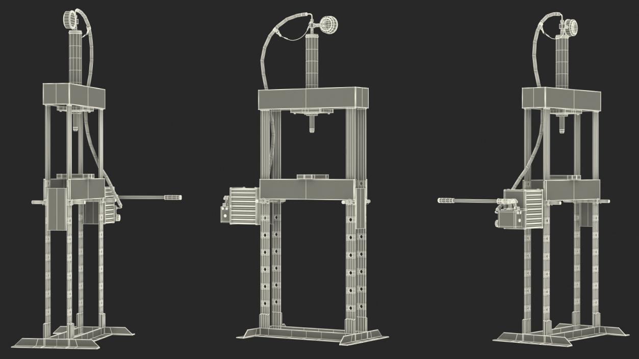 3D model Dake Manual Hydraulic Bench Press Rigged