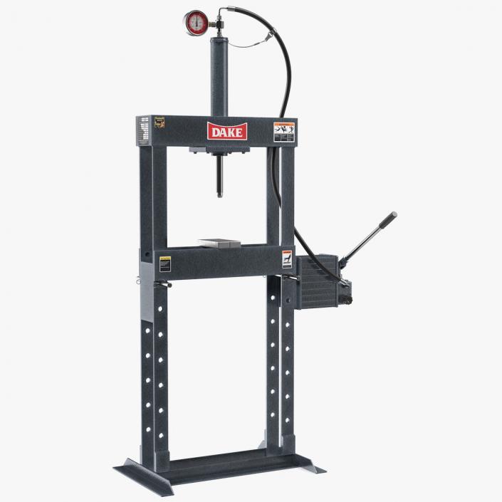 3D model Dake Manual Hydraulic Bench Press Rigged