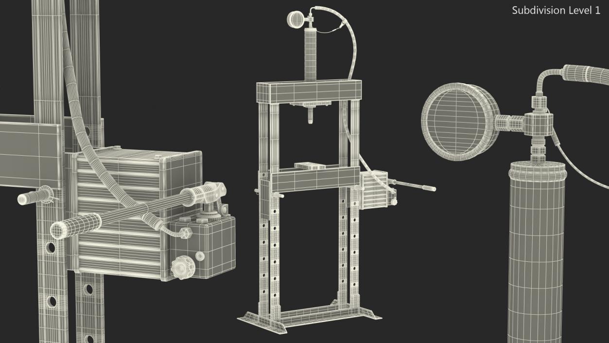 3D model Dake Manual Hydraulic Bench Press Rigged