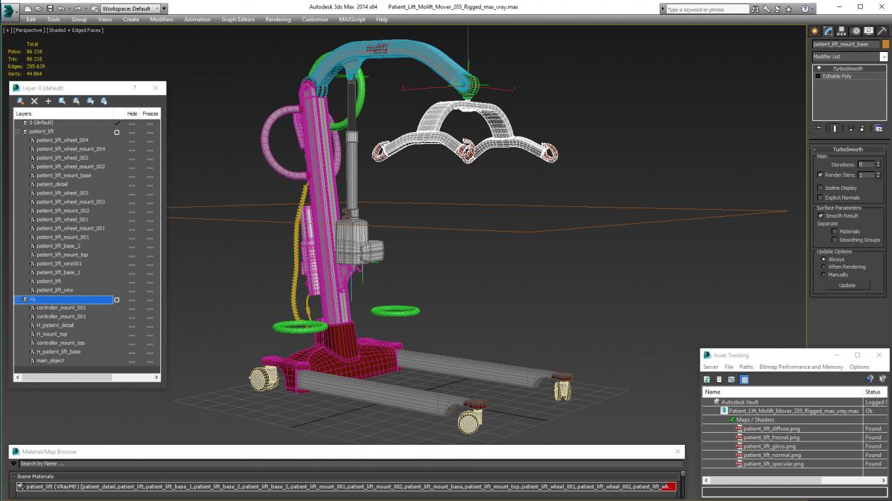 3D Patient Lift Molift Mover 205 Rigged