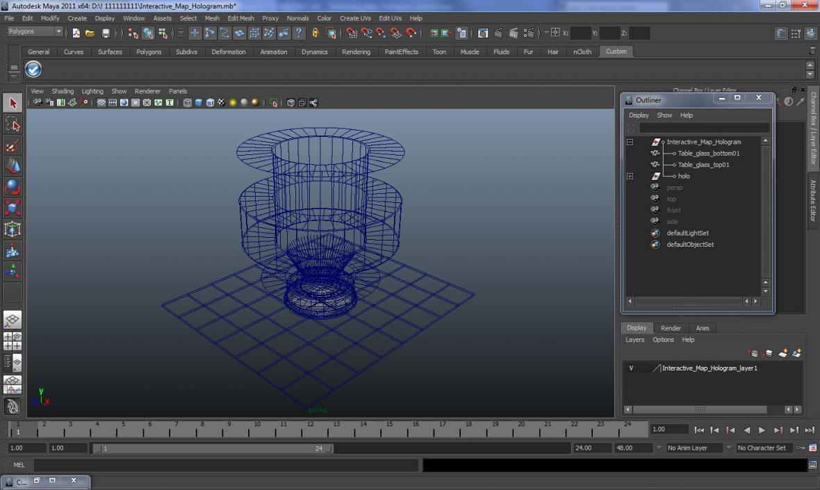 Interactive Map Hologram 3D model