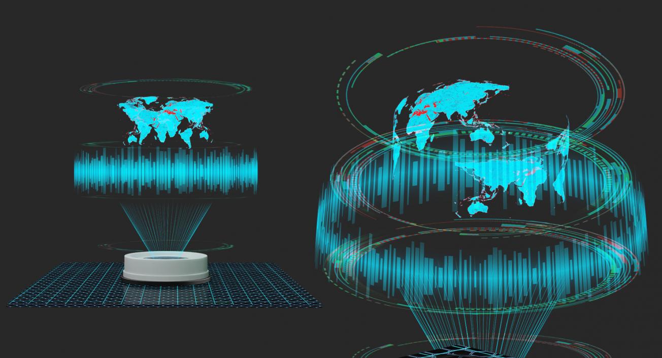 Interactive Map Hologram 3D model