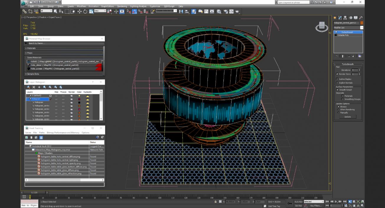 Interactive Map Hologram 3D model