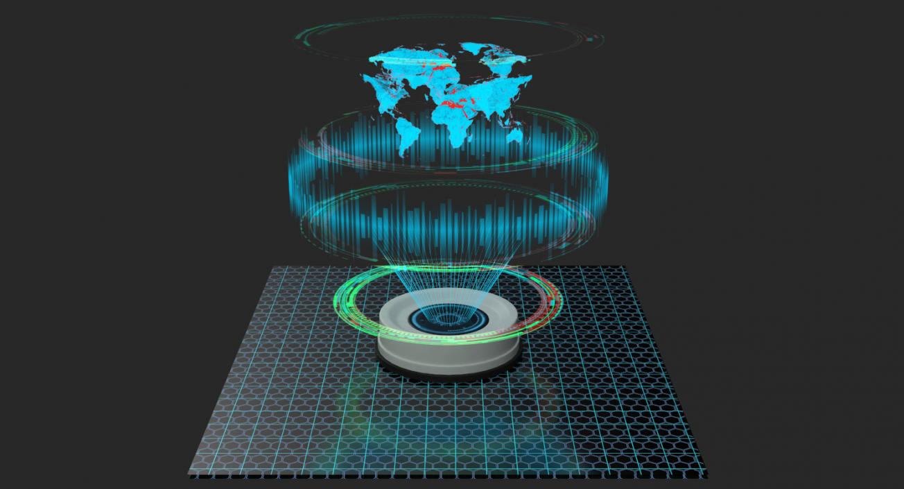 Interactive Map Hologram 3D model