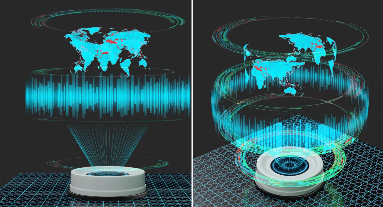 Interactive Map Hologram 3D model