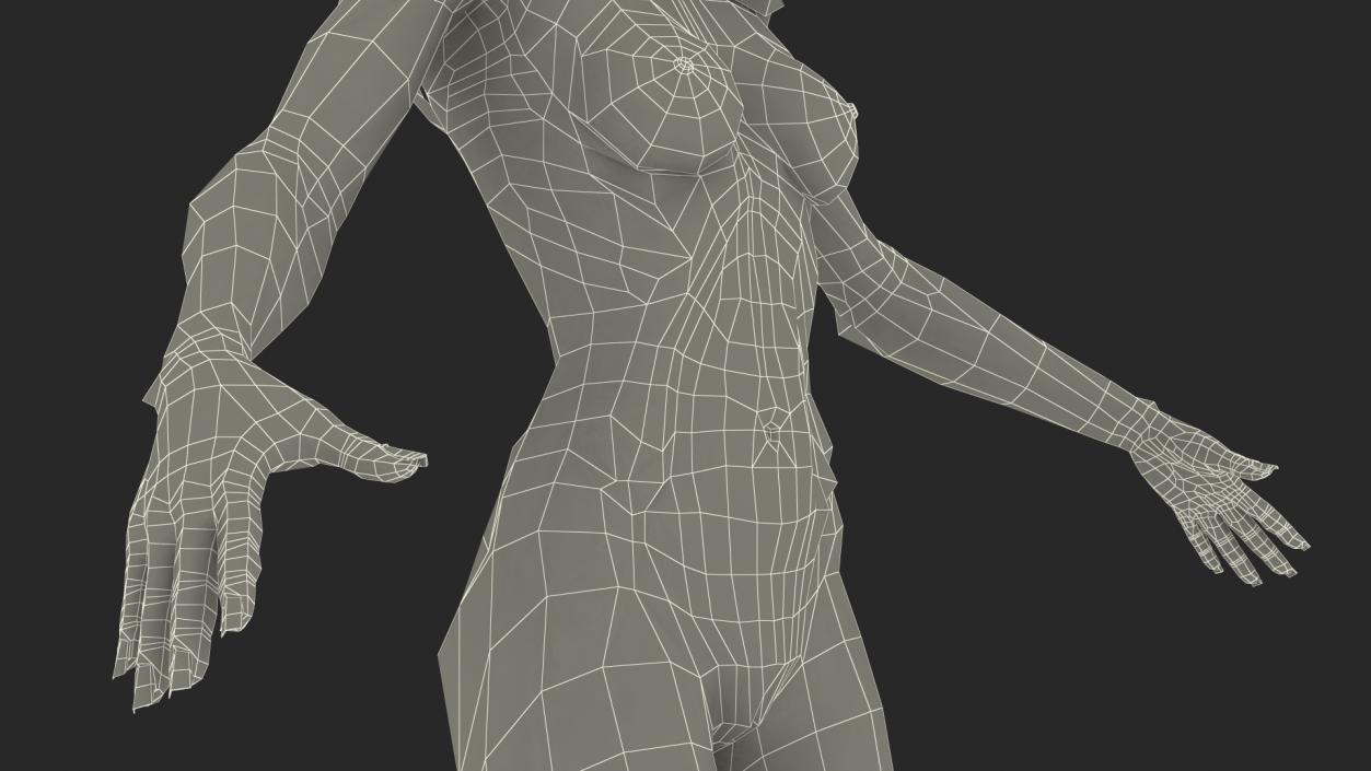 Nude Woman T-Pose 3D