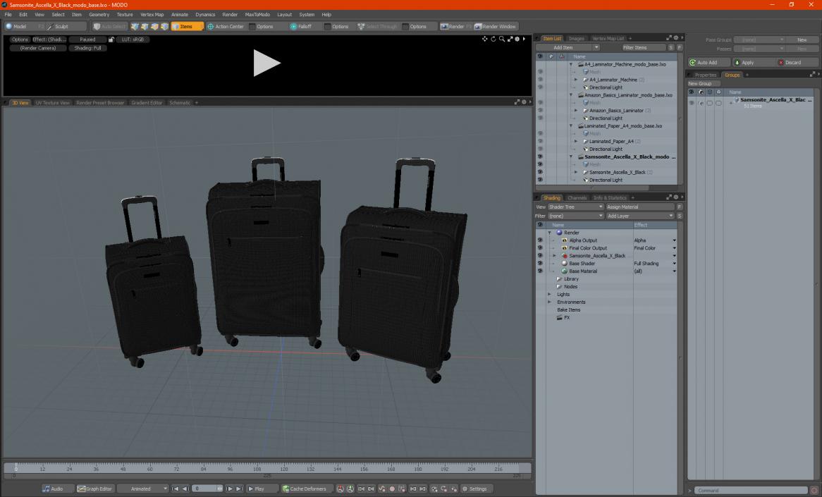 3D model Samsonite Ascella X Black