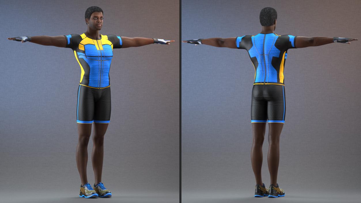 African American Fitness Instructor Rigged 3D