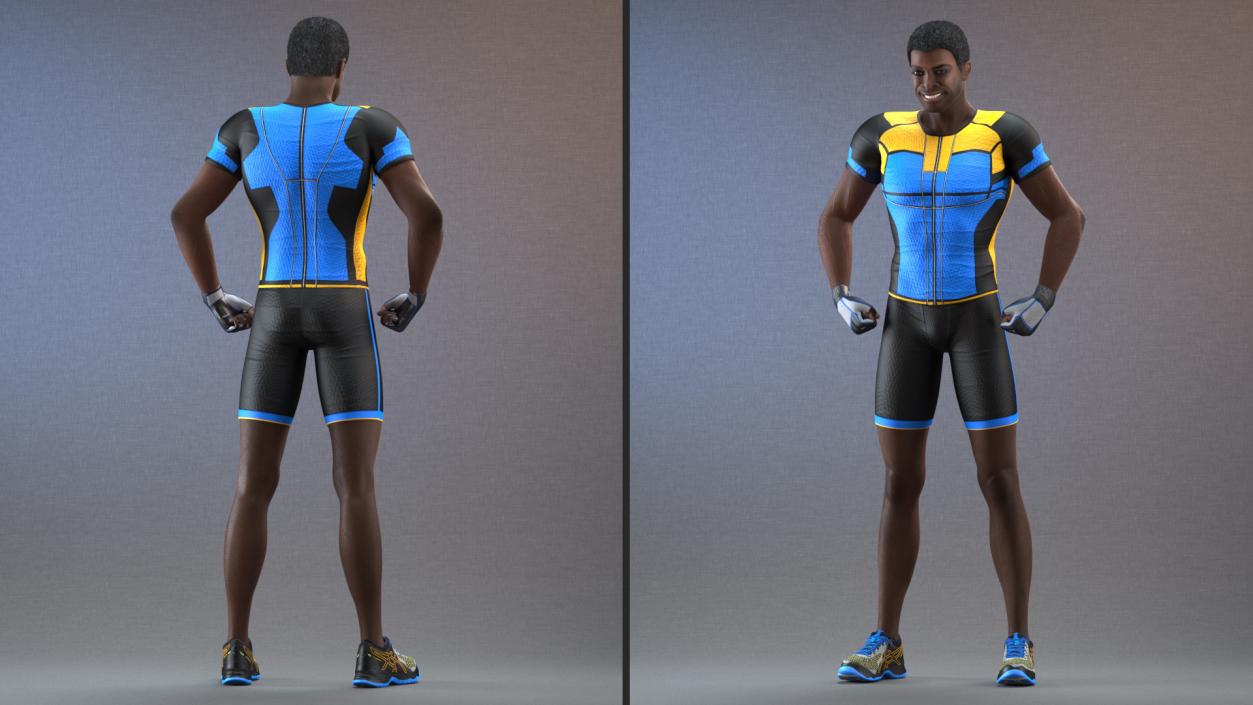 African American Fitness Instructor Rigged 3D