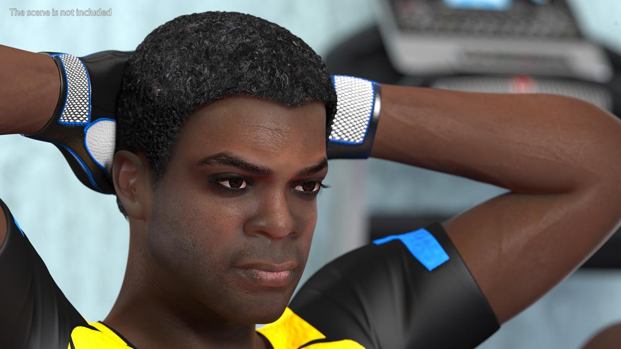 African American Fitness Instructor Rigged 3D