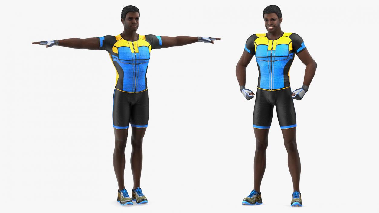 African American Fitness Instructor Rigged 3D