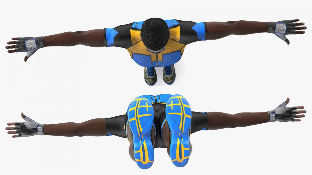 African American Fitness Instructor Rigged 3D