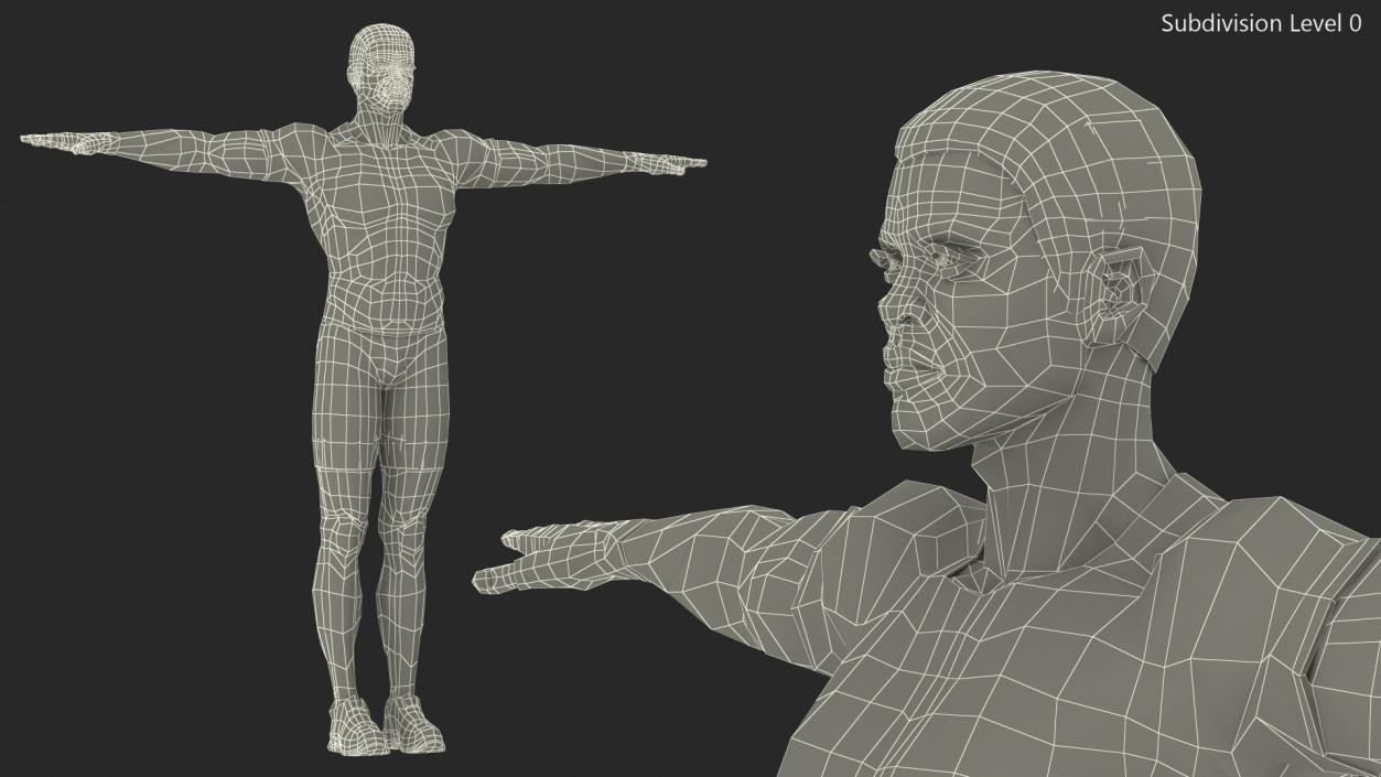 African American Fitness Instructor Rigged 3D