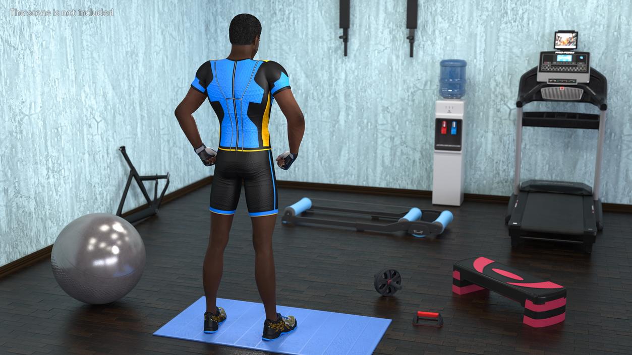 African American Fitness Instructor Rigged 3D