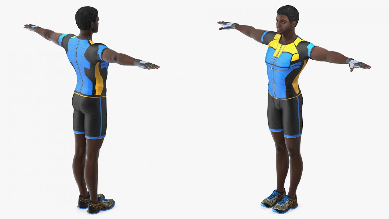 African American Fitness Instructor Rigged 3D