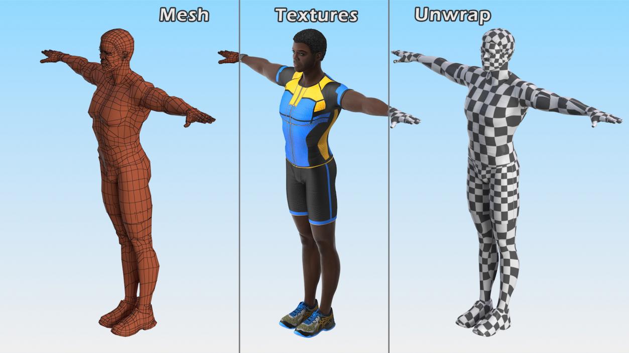 African American Fitness Instructor Rigged 3D