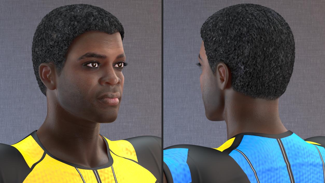 African American Fitness Instructor Rigged 3D