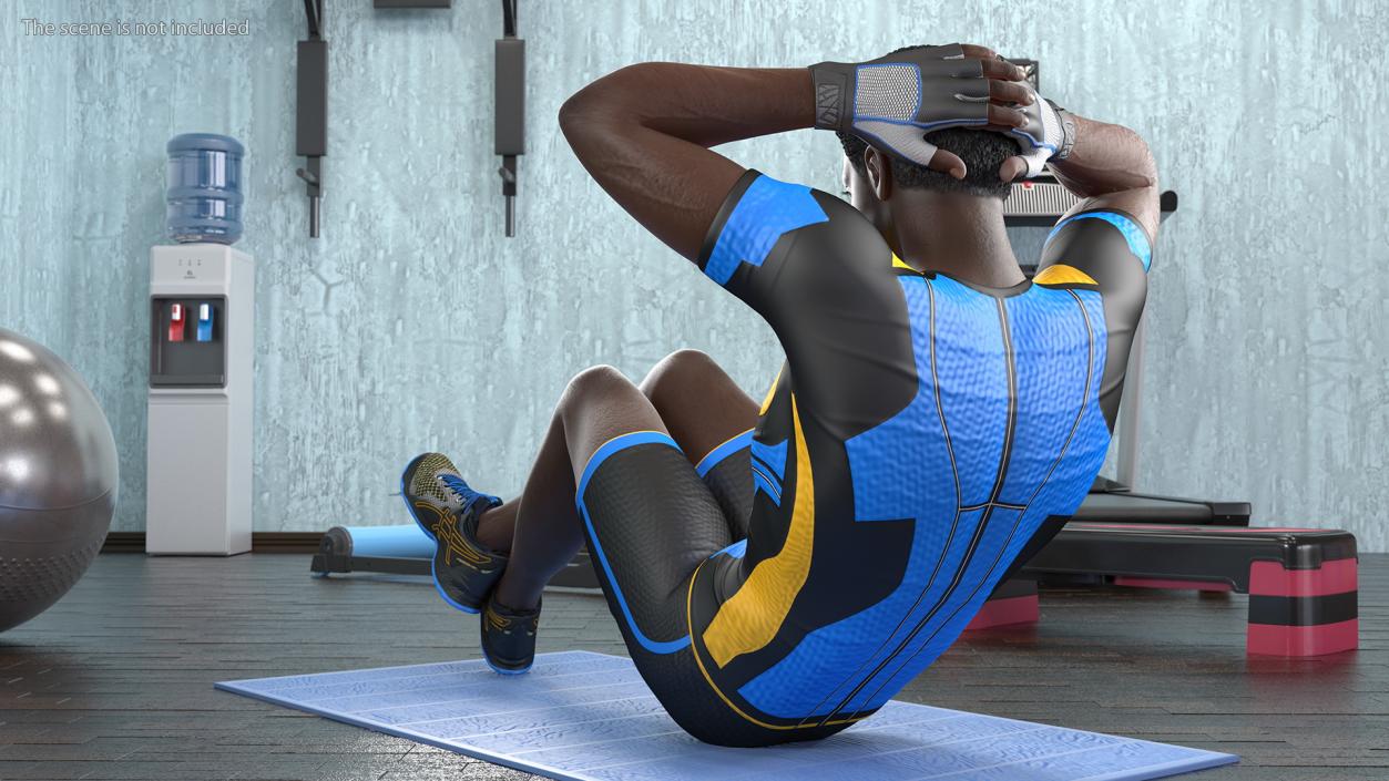 African American Fitness Instructor Rigged 3D