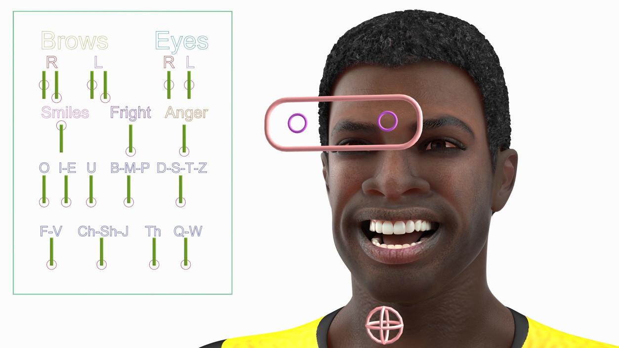 African American Fitness Instructor Rigged 3D