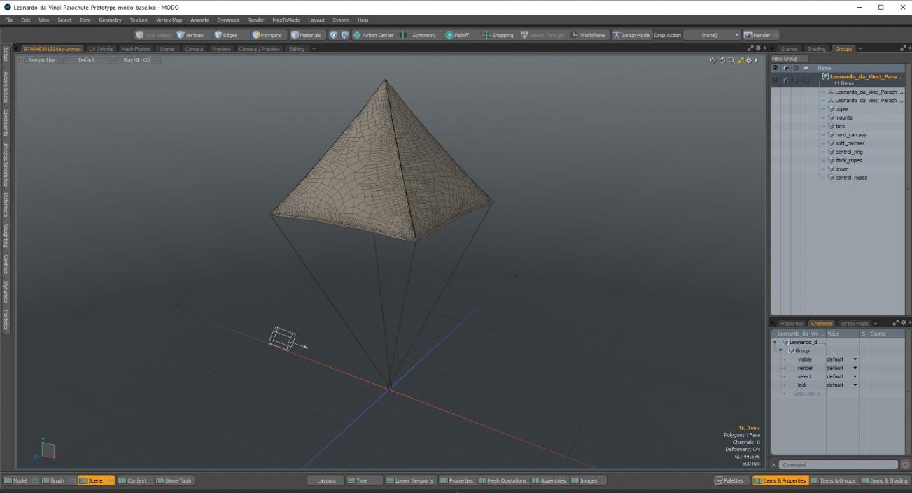 Leonardo da Vinci Parachute Prototype 3D