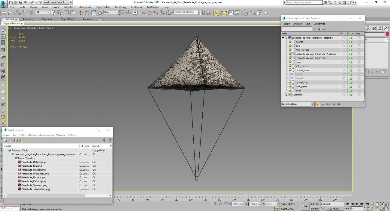 Leonardo da Vinci Parachute Prototype 3D