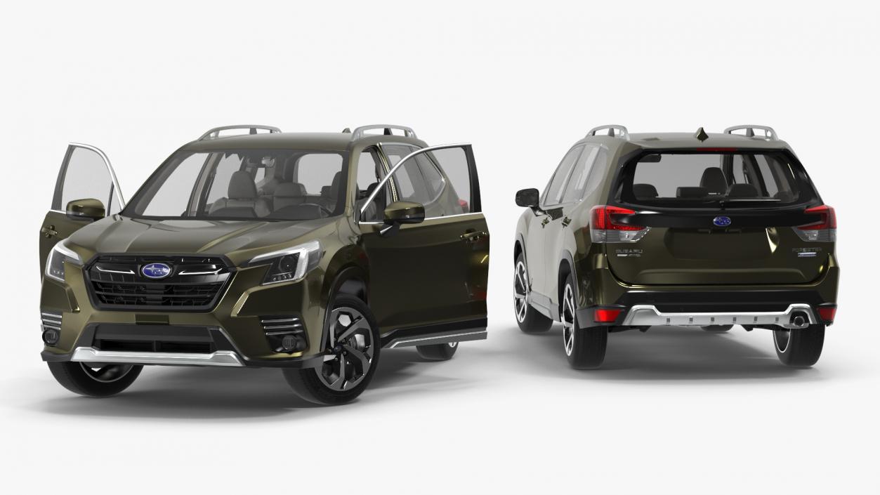 3D Subaru Forester 2022 Green Rigged model