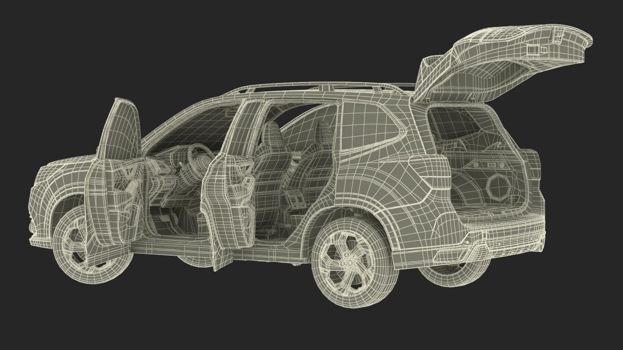 3D Subaru Forester 2022 Green Rigged model