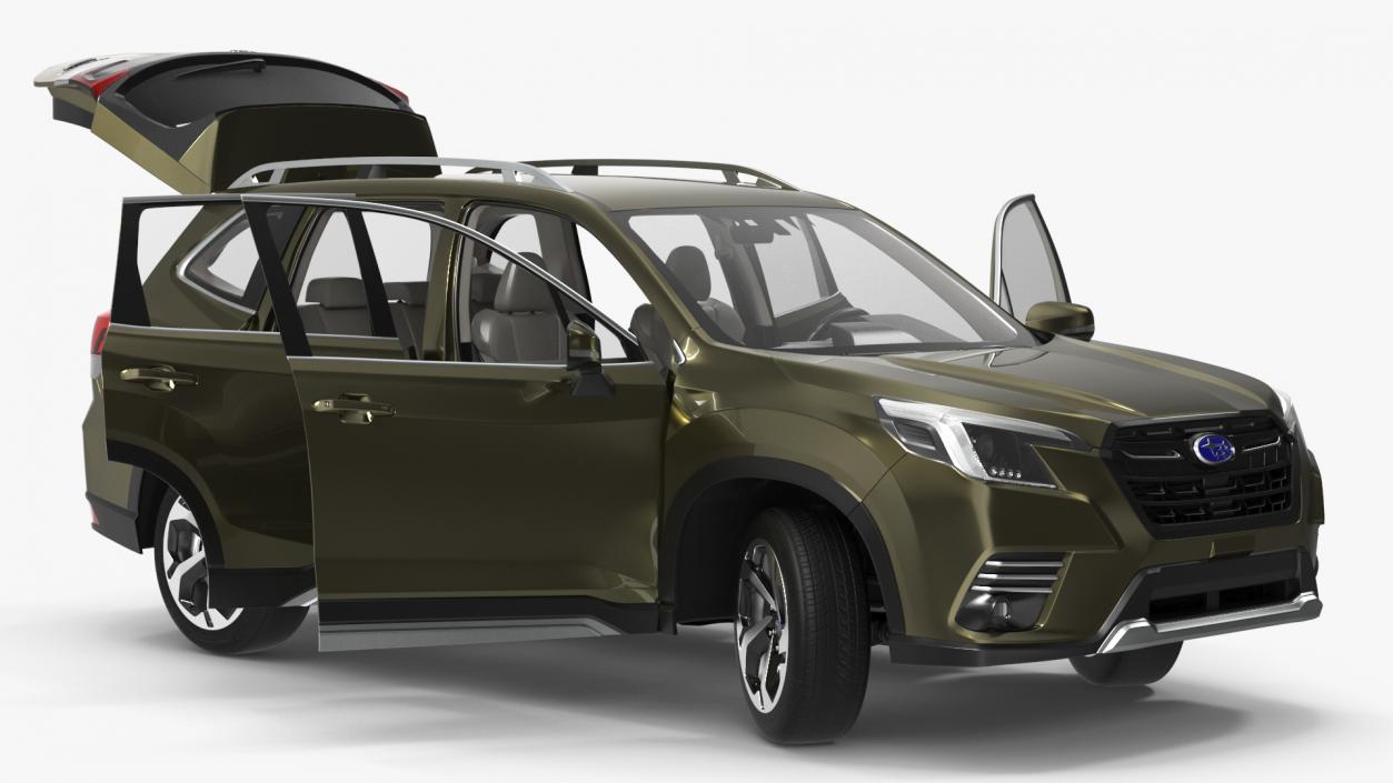 3D Subaru Forester 2022 Green Rigged model