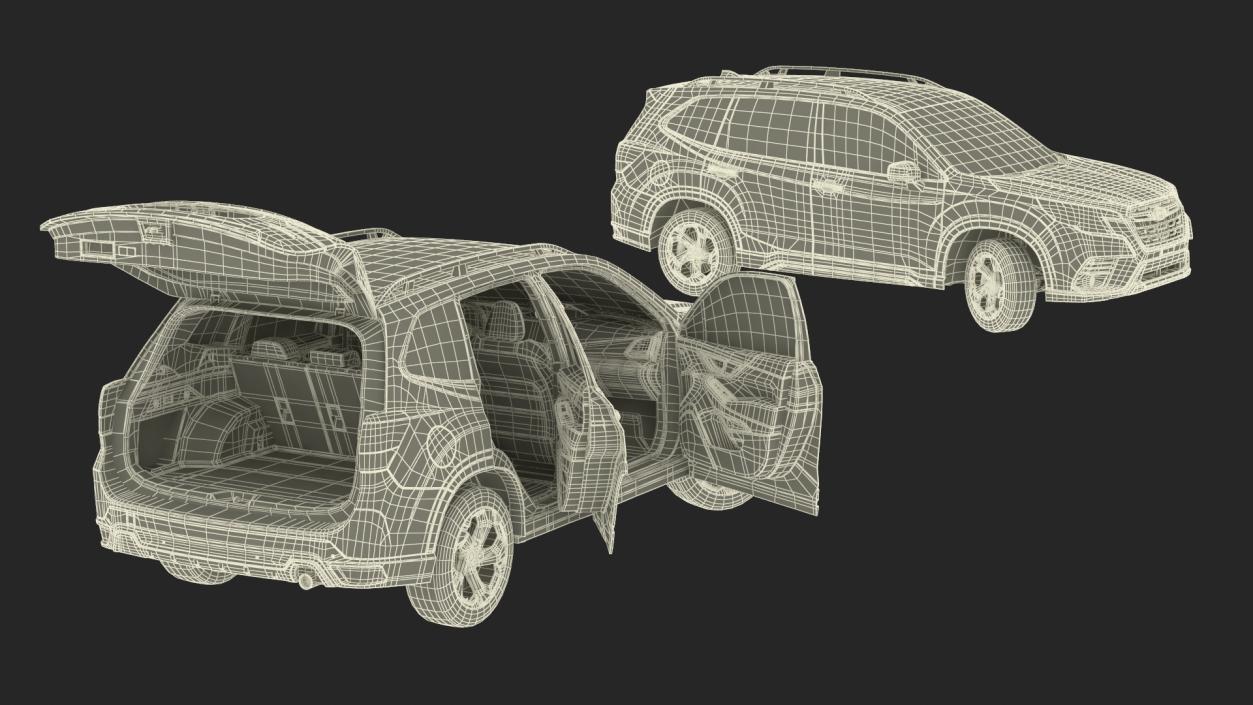 3D Subaru Forester 2022 Green Rigged model