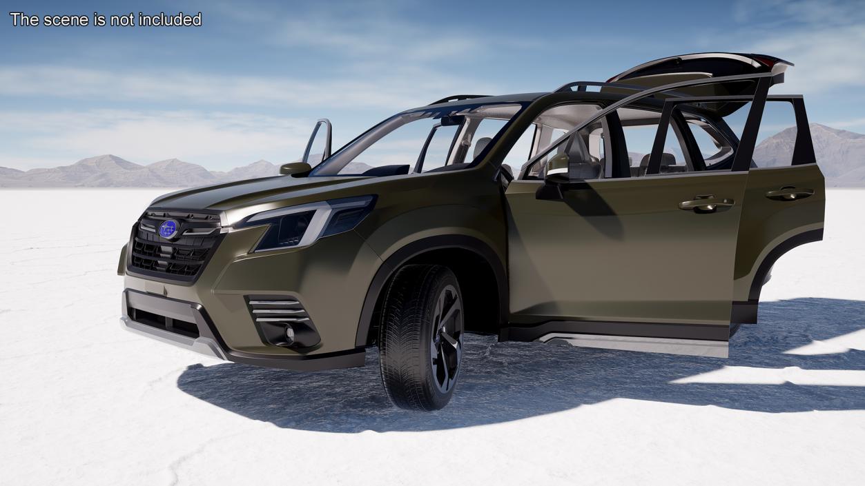 3D Subaru Forester 2022 Green Rigged model