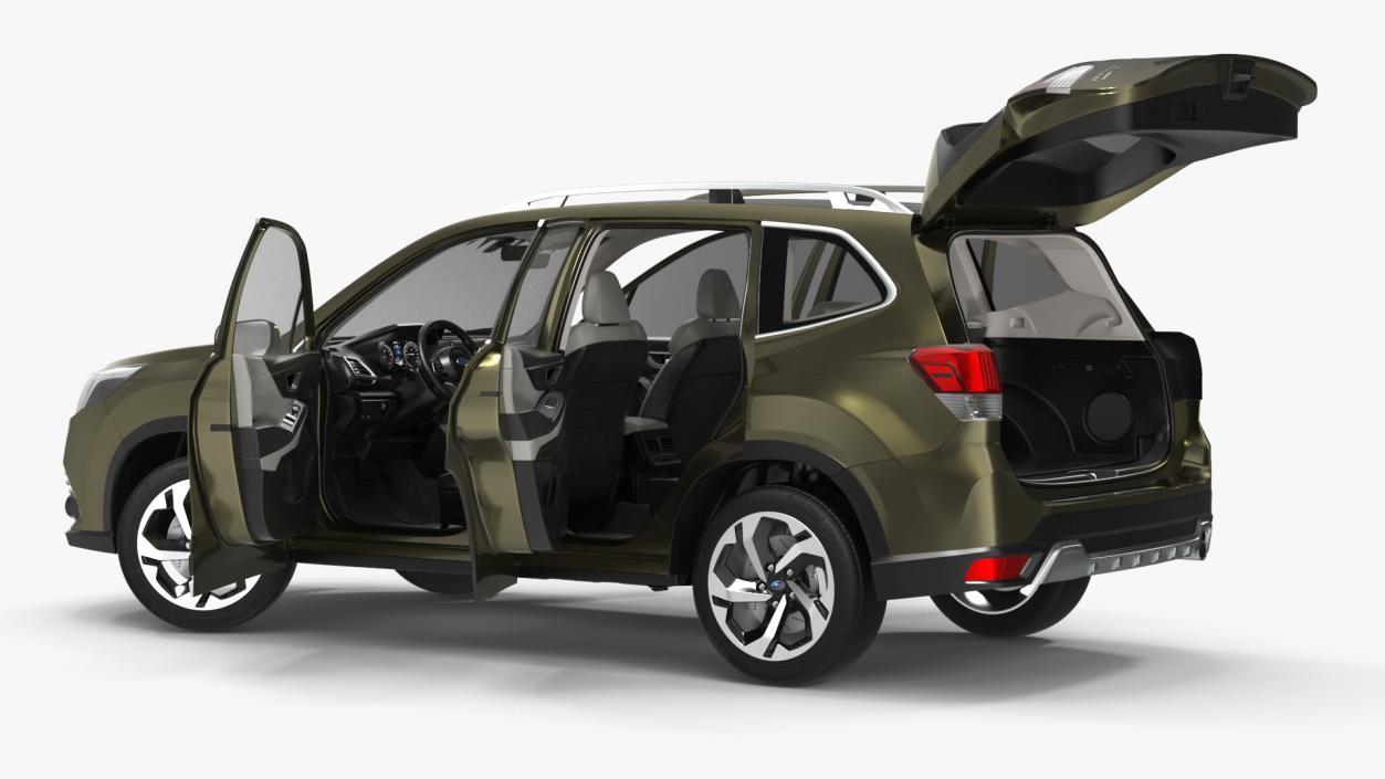 3D Subaru Forester 2022 Green Rigged model