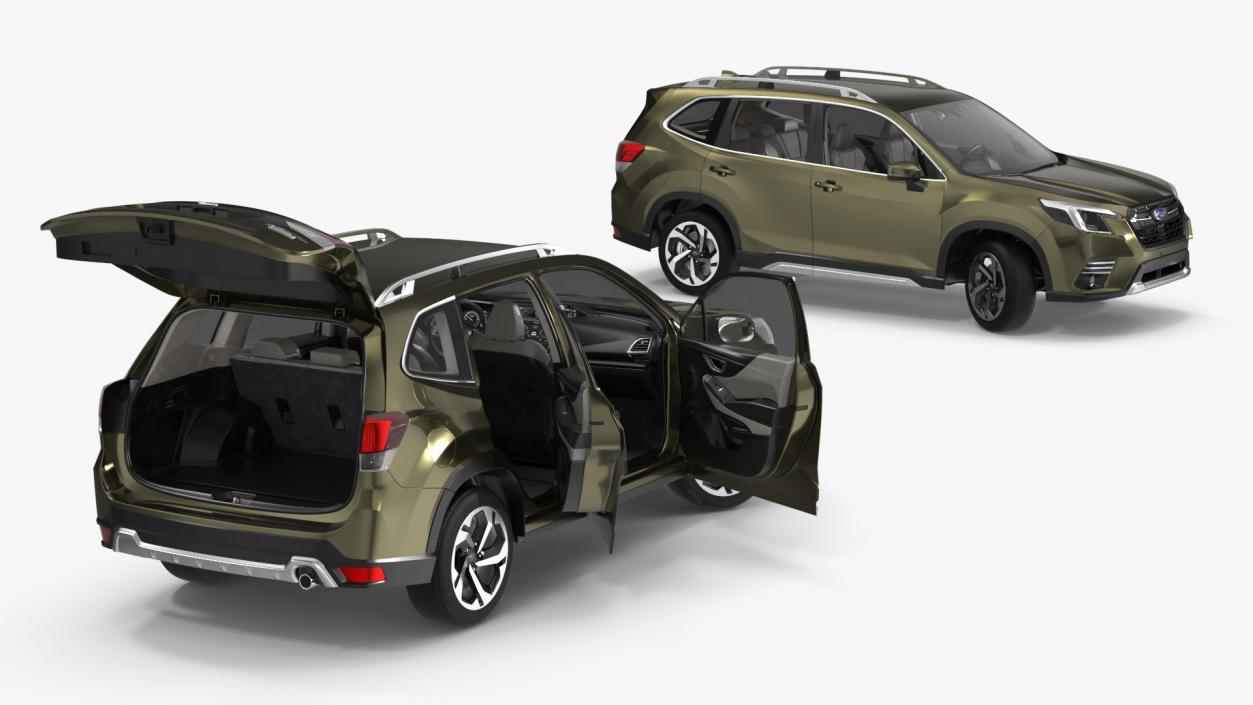 3D Subaru Forester 2022 Green Rigged model