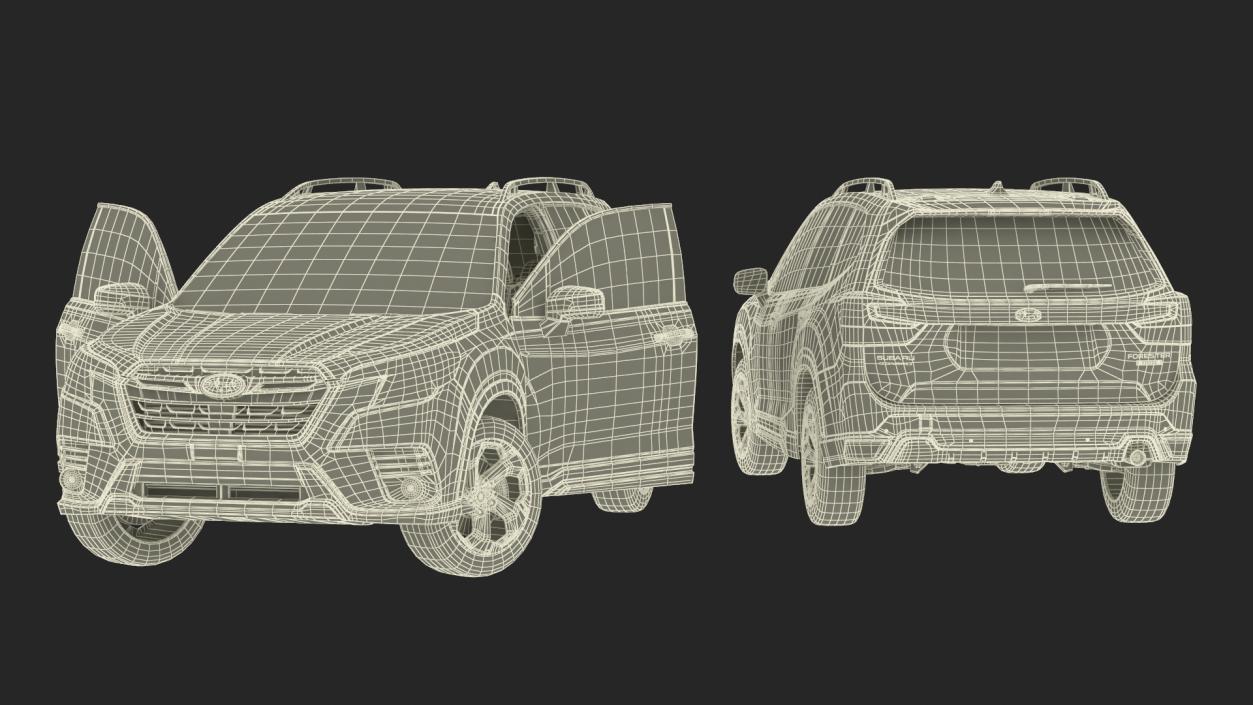 3D Subaru Forester 2022 Green Rigged model