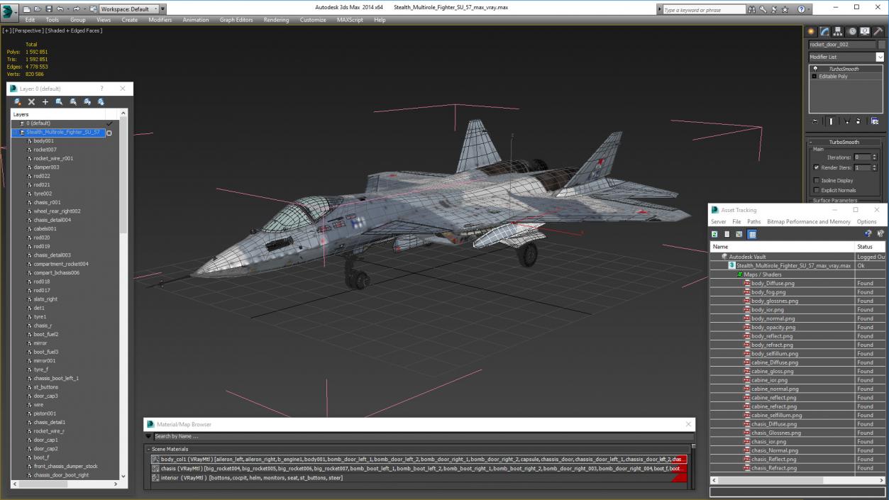 3D Stealth Multirole Fighter SU 57