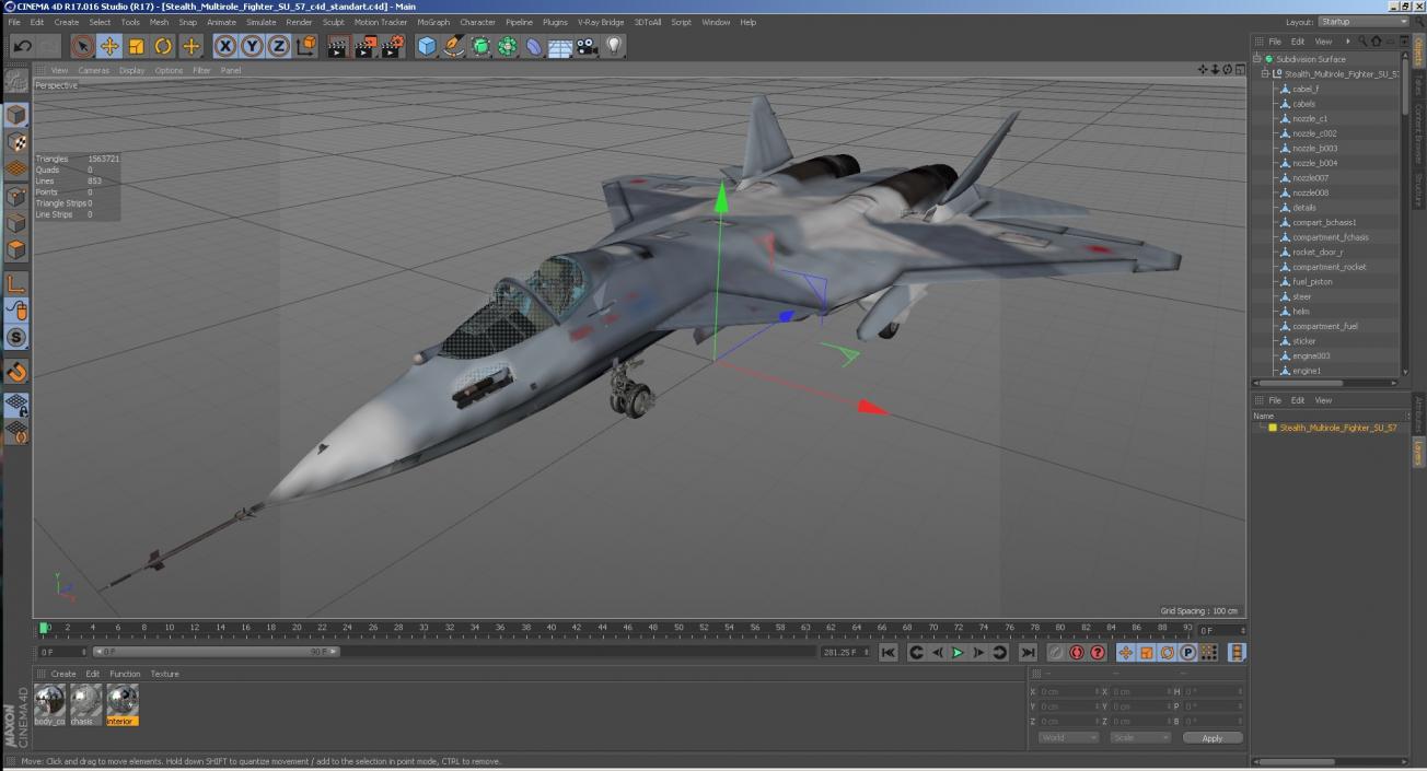 3D Stealth Multirole Fighter SU 57