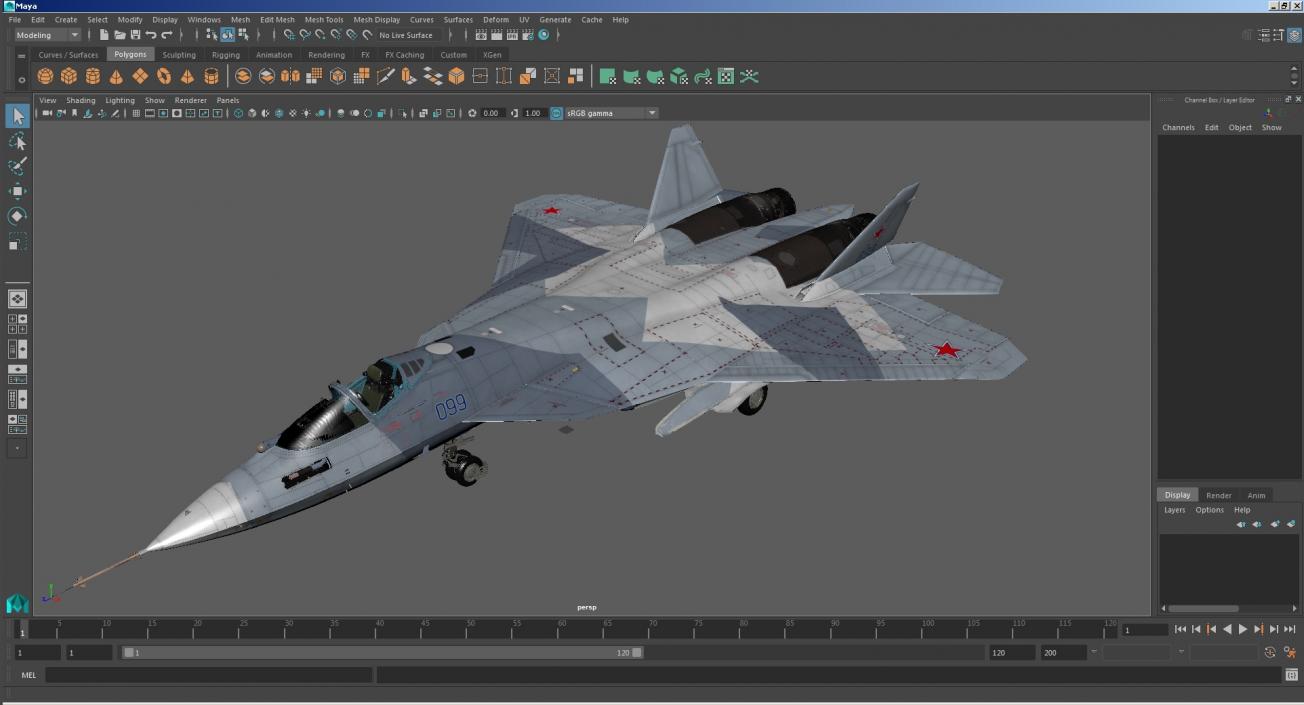 3D Stealth Multirole Fighter SU 57