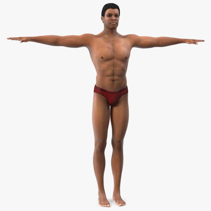 Light Skin Black Man T Pose 3D