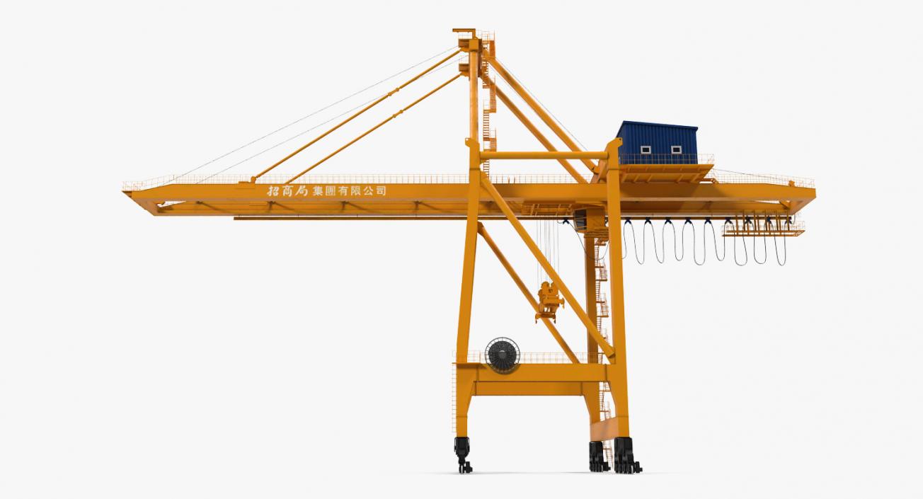 3D Container Handling Gantry Crane Orange model