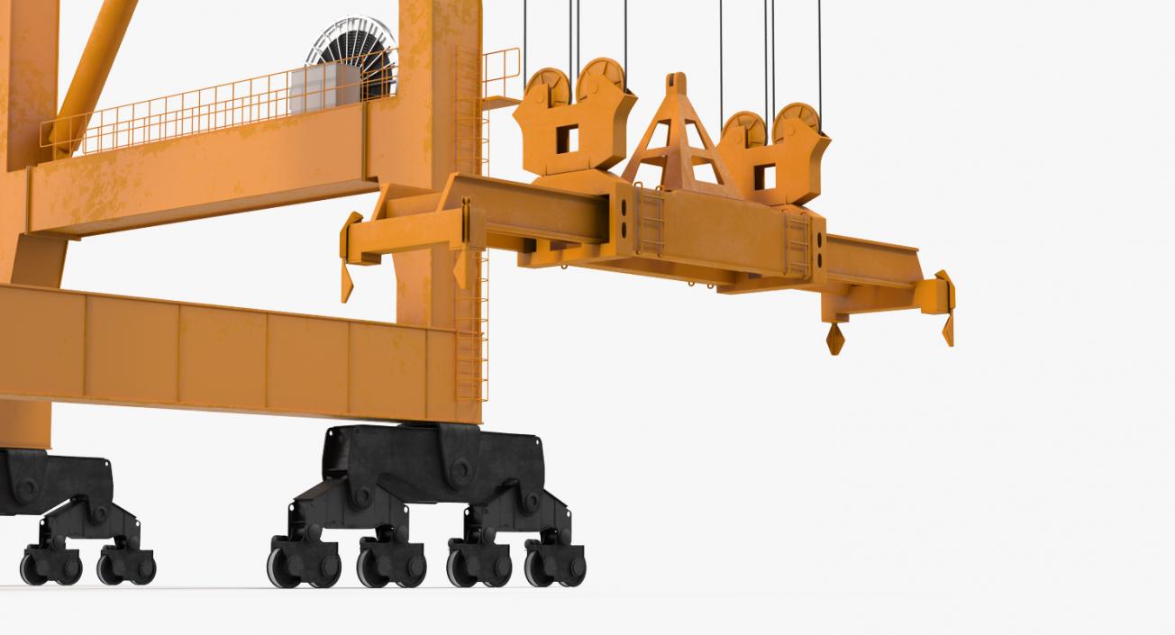 3D Container Handling Gantry Crane Orange model