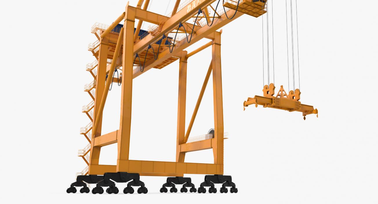 3D Container Handling Gantry Crane Orange model