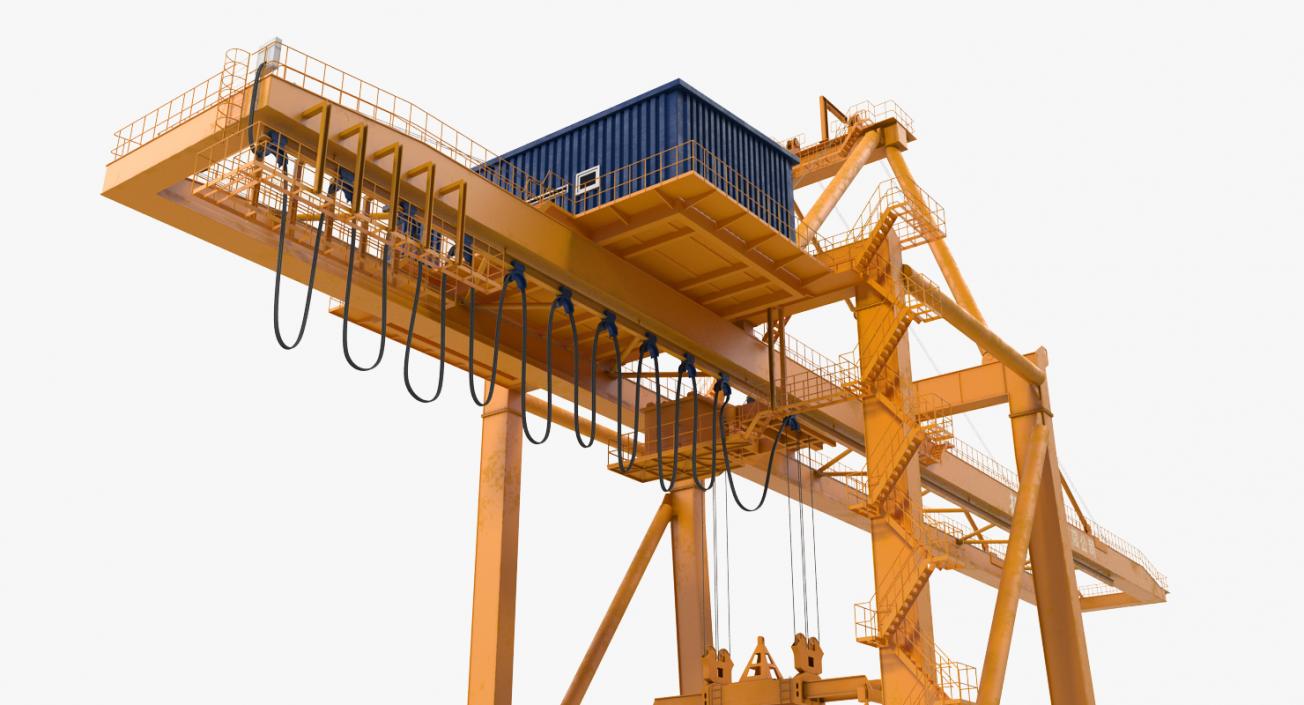 3D Container Handling Gantry Crane Orange model