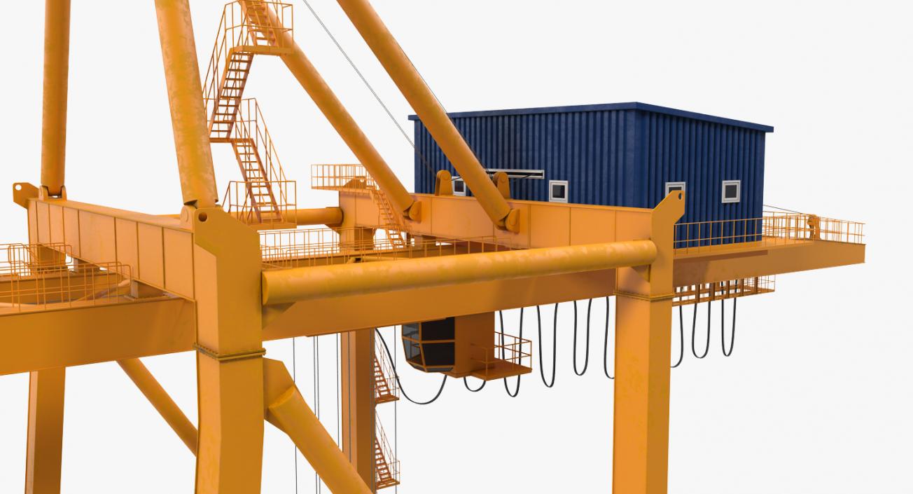 3D Container Handling Gantry Crane Orange model