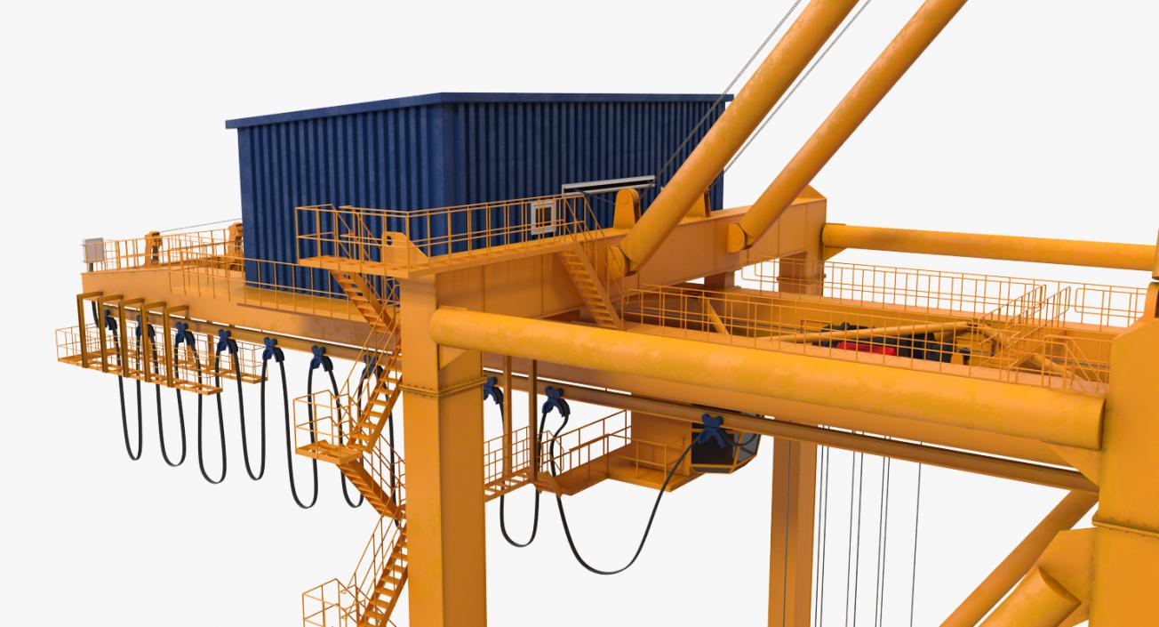 3D Container Handling Gantry Crane Orange model