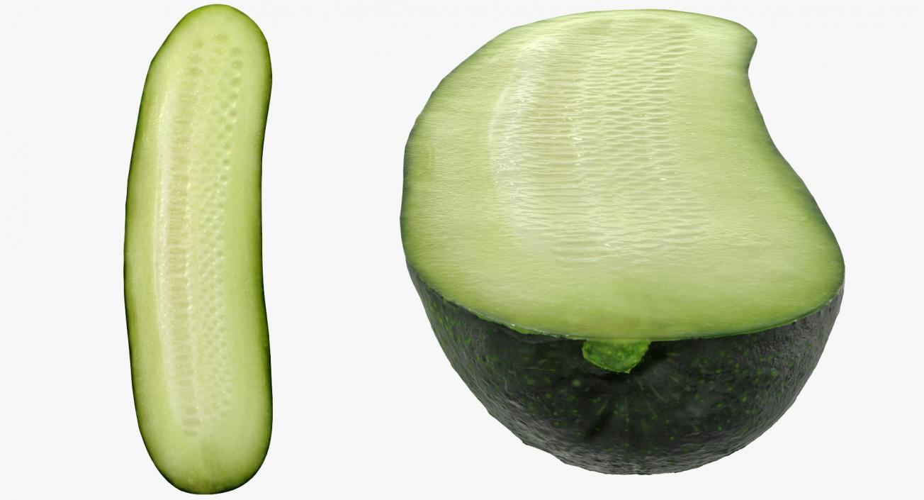 3D Cucumber Half model