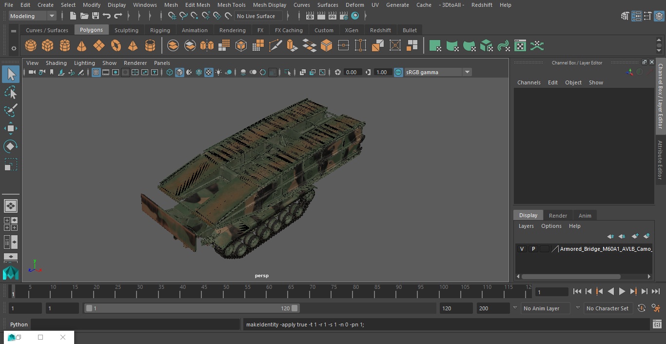 3D model Armored Bridge M60A1 AVLB Camo