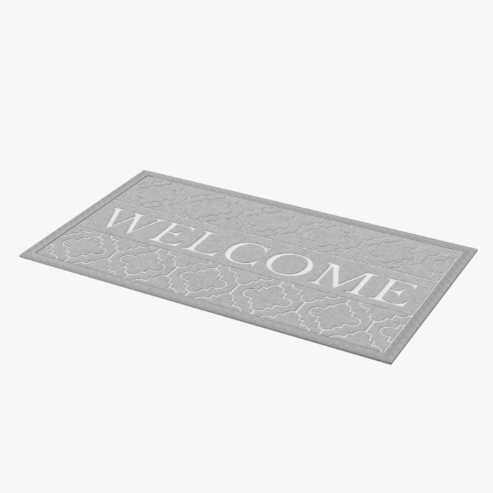 3D model Grey Rectangular Door Mats Fur