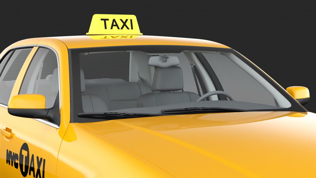 3D Ford Crown Victoria Yellow Taxi 2011 Rigged model