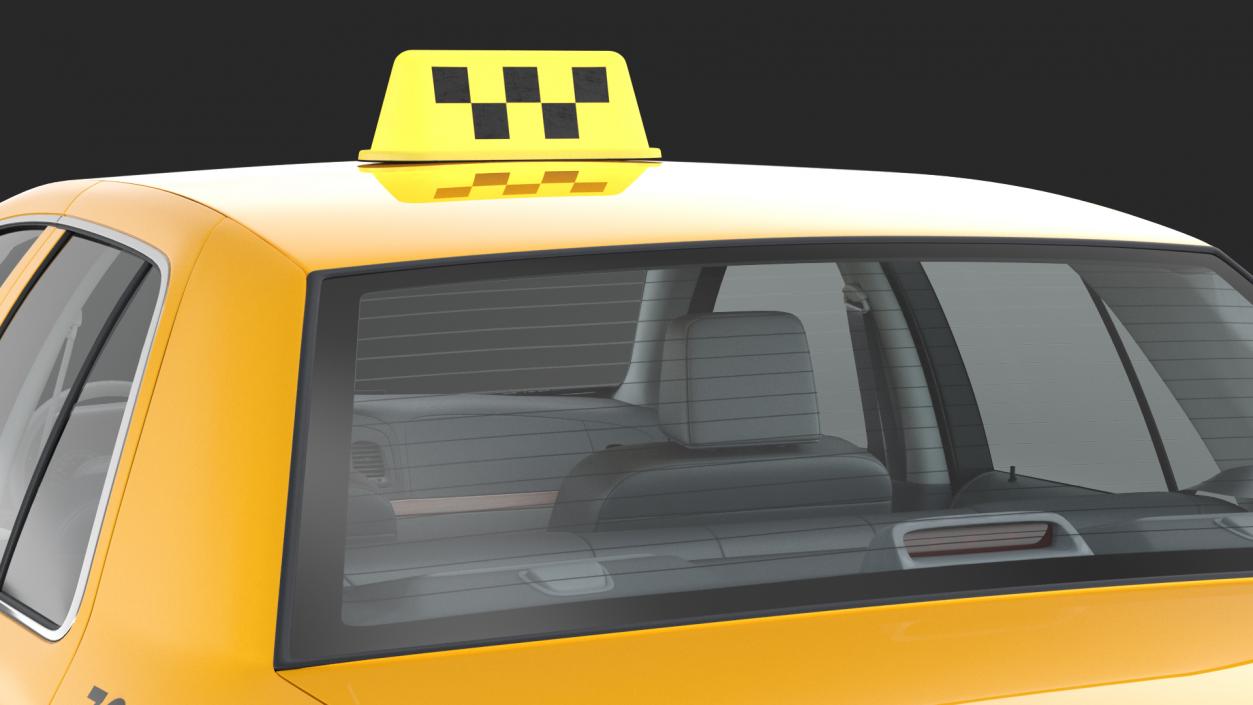 3D Ford Crown Victoria Yellow Taxi 2011 Rigged model