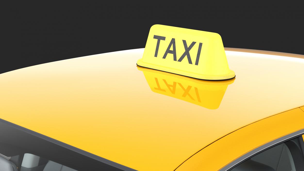 3D Ford Crown Victoria Yellow Taxi 2011 Rigged model